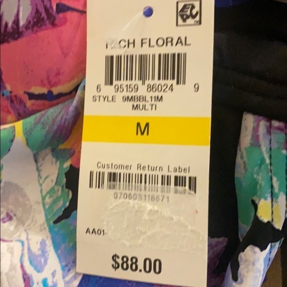 Bar III Tech Floral Printed Tie Front Swimsuit - Picture 8 of 9